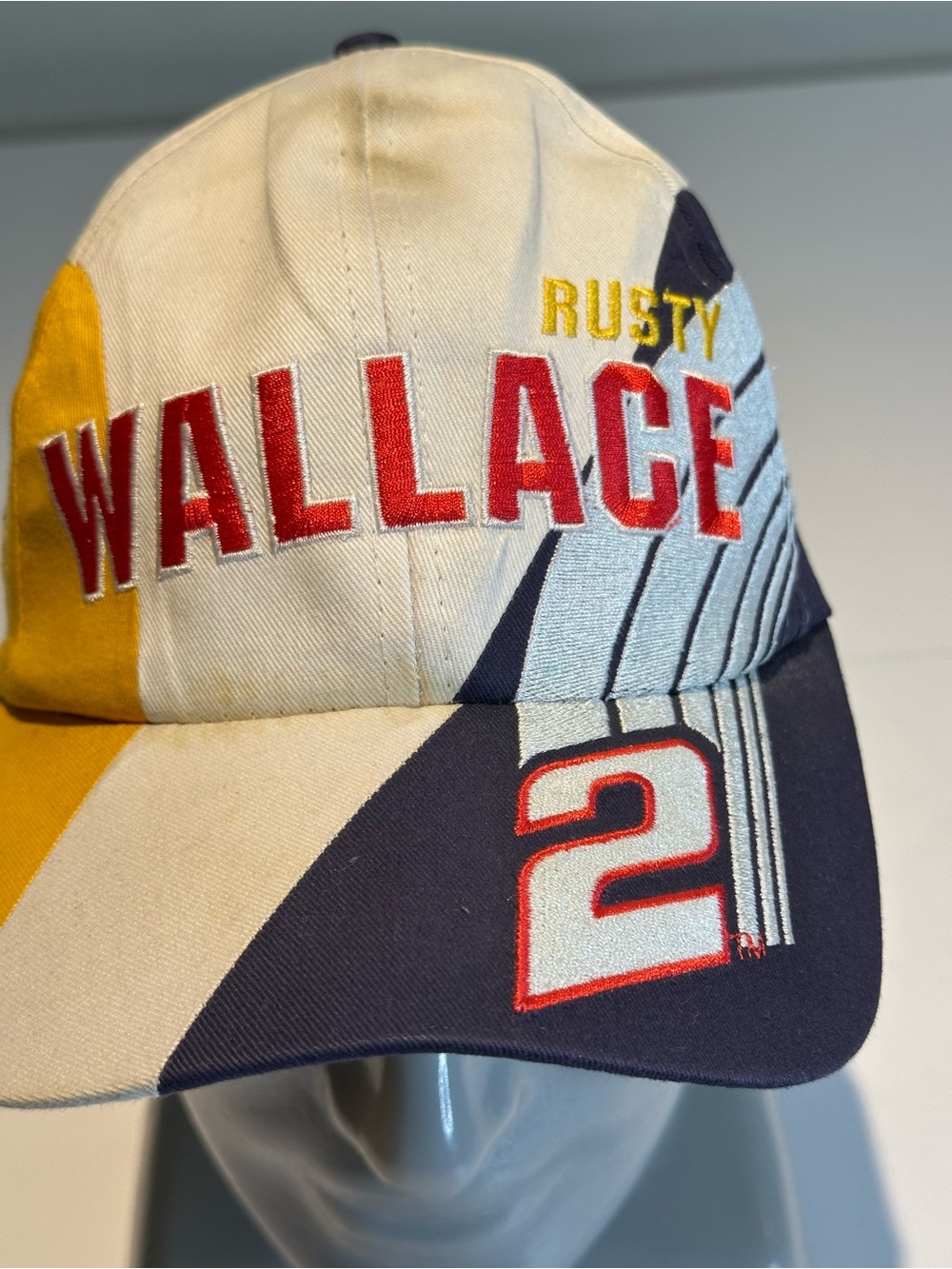 Rusty Wallace Cap - Cream, Yellow, Navy - Picture 2 of 9